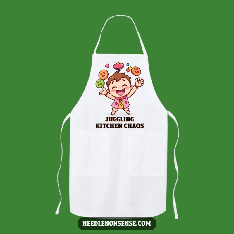 Funny Button Juggling Character Apron, a Hilarious and Practical Gift for Messy Crafters