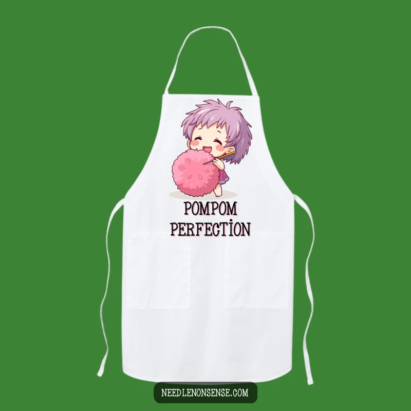 Funny Pom-Pom Needle Apron: Playful Kitchen or Craft Wear Gift