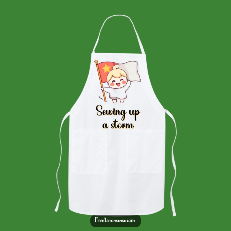 Funny Flag Sewing Character Apron, a Hilarious and Practical Gift for Cheerful Creators