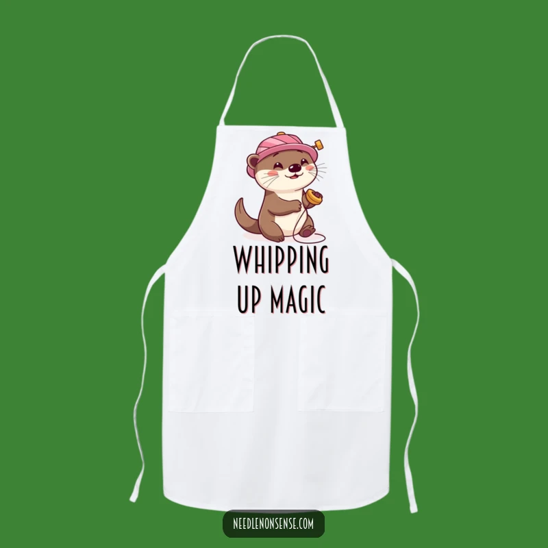 Funny Otter Sewing Apron: Spool Hat Otter Chef Wear, Hilarious Crafter Funny Gift