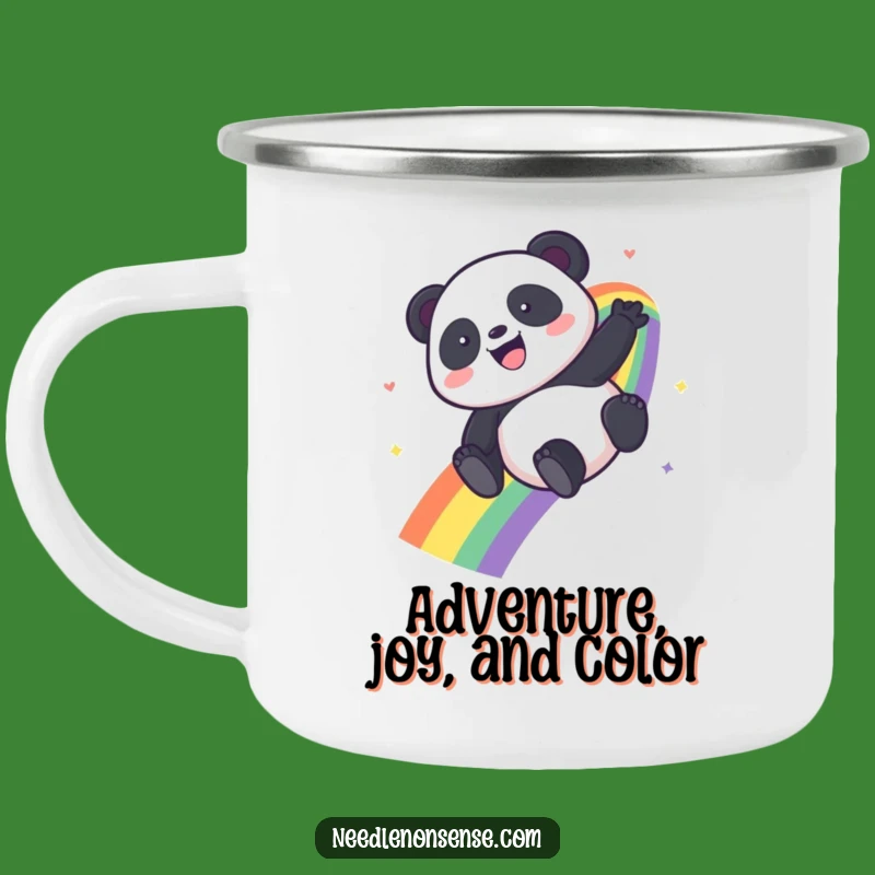 Funny Kawaii Panda Rainbow Camping Mug - Adventure Ready Funny Gift