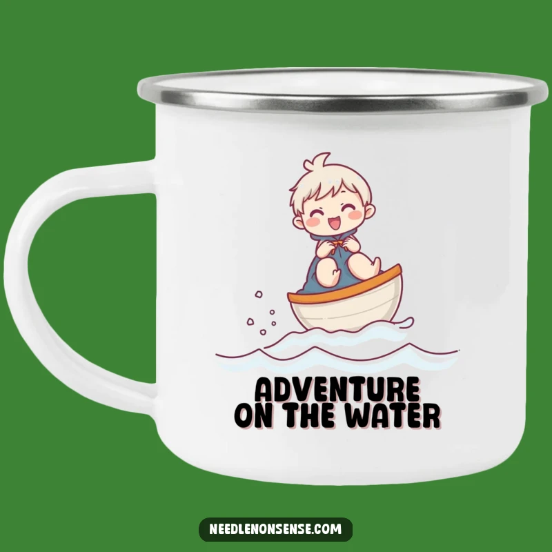 Funny Thimble Boat Giggling Character Camping Mug, a Rugged and Hilarious Outdoor Gift
