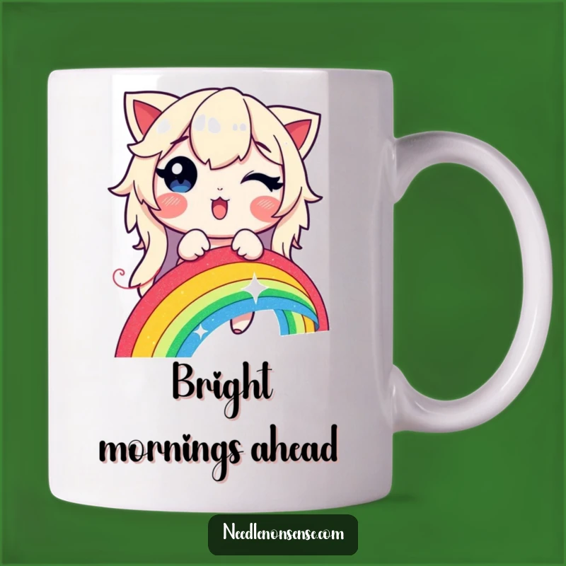 Funny Rainbow Stitching Mug - Delightful Glowing Thread Art Gift for Dreamers