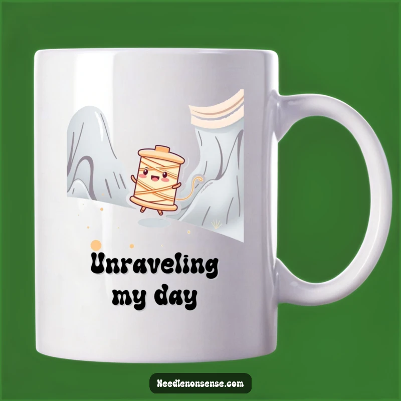 Funny Spool Zipping Mug: Whimsical Journey Gift for Sewists