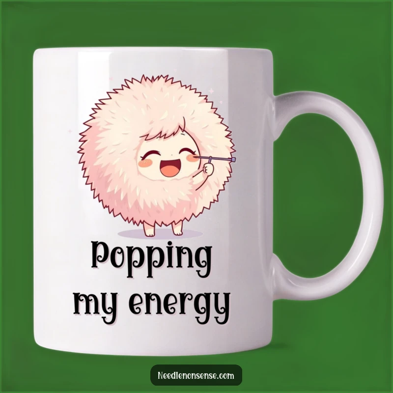 Funny Pom-Pom Poke Character Mug, a Whimsical and Hilarious Crafting Gift for Sewists
