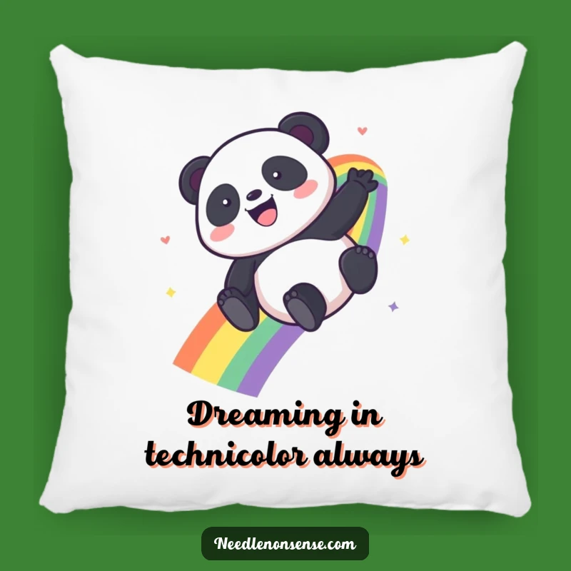 Funny Kawaii Panda Rainbow Pillow - Soft & Cute Funny Gift Accent