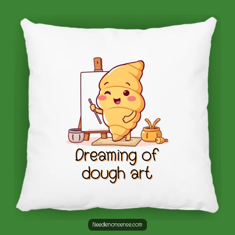 Funny Croissant Artist Pillow - Cozy Comfort for Creative Minds