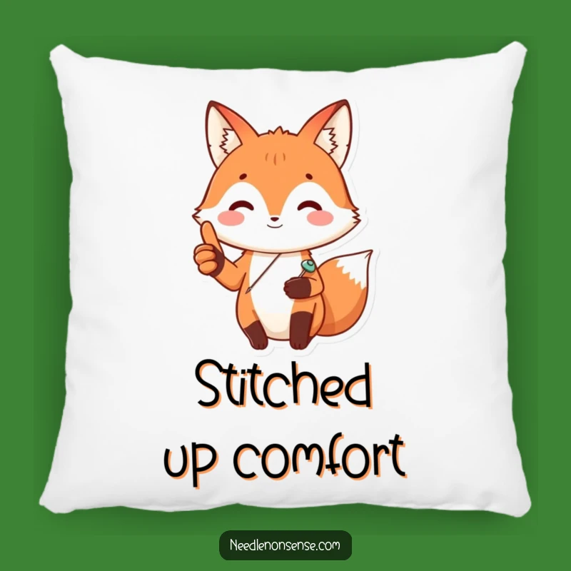 Funny Fox Sewing Pillow: Cozy Crafty Fox Cushion, Adorable & Soft Funny Gift