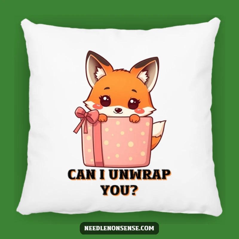 Funny Kawaii Fox Gift Pillow - Cuddly Surprise Accent for Sofa!