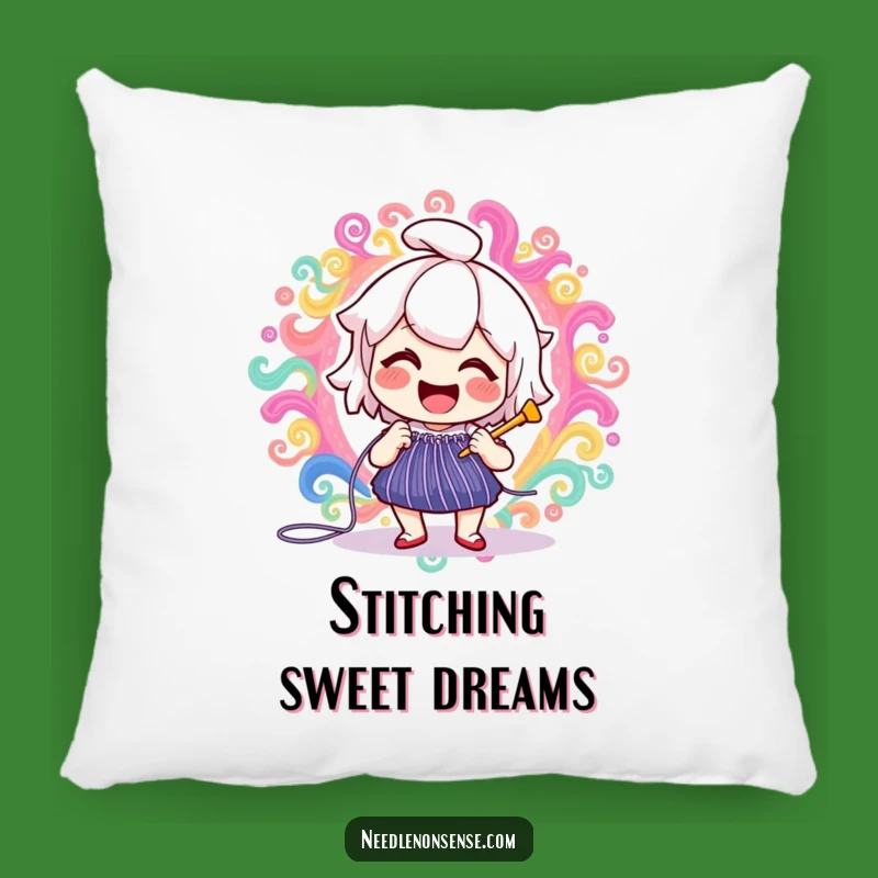Funny Needle Stitching Pillow, Cozy Crafting Comfort, Soft & Humorous Accent