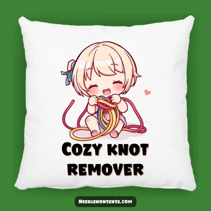 Funny Yarn Knot Pillow: Cuddle Up with Crafty Comfort and Playful Design!