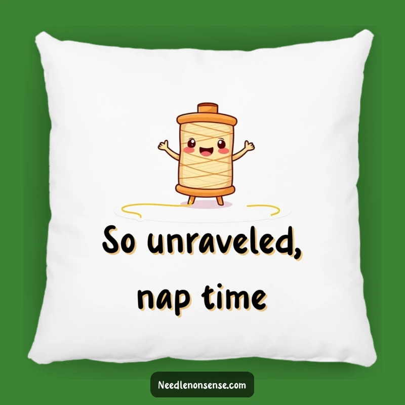Funny Thread Spool Pillow: Comfy Humor for Your Creative Corner