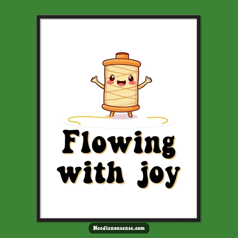 Funny Thread Spool Digital Art: Printable Humor for Your Space