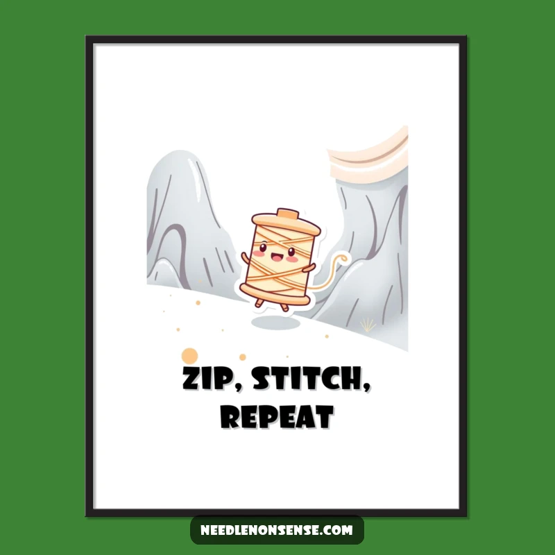 Funny Spool Zipping Digital Art: Instant Download for Energetic Decor