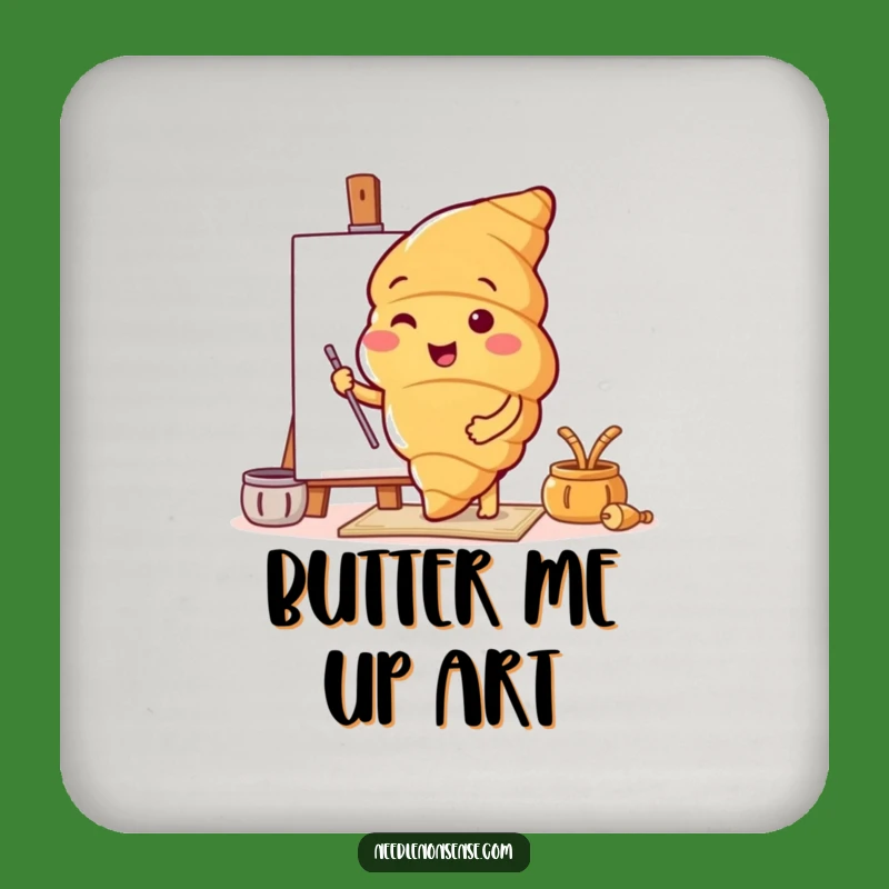 Funny Croissant Artist Coaster Set - Protect Surfaces with Flair