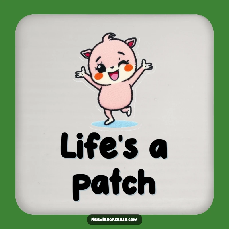 Funny Fabric Patch Coaster Set: Keep Your Surfaces Happy and Dance-Ready