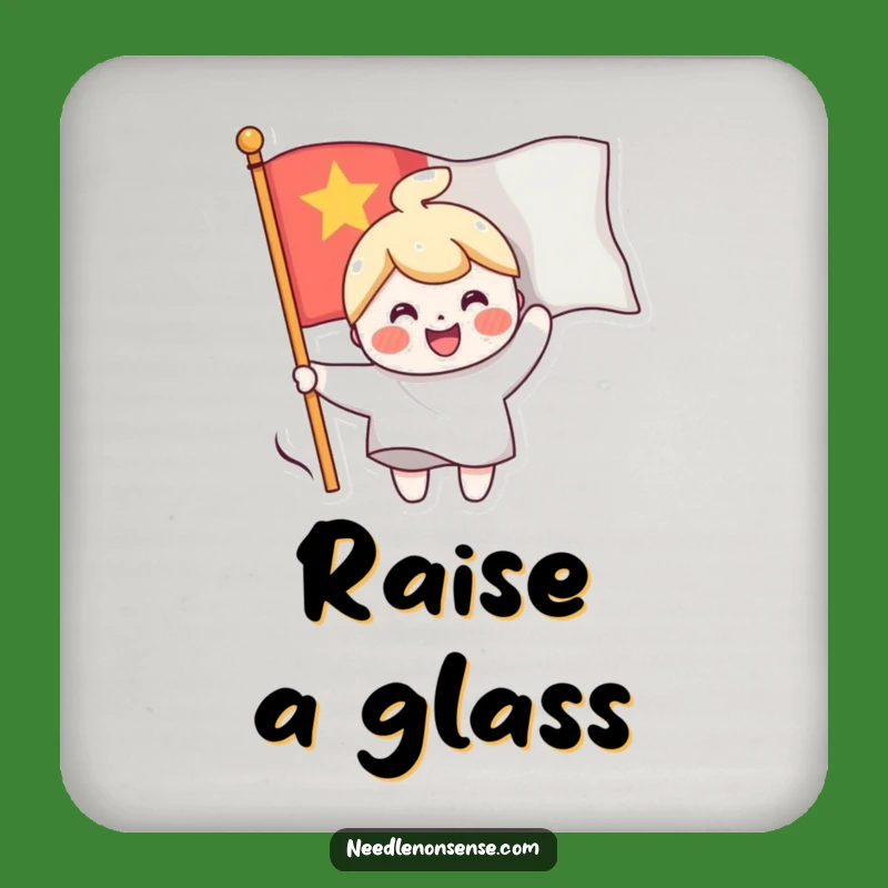 Funny Flag Sewing Character Coaster, a Small but Hilarious Cheerful Accessory Gift