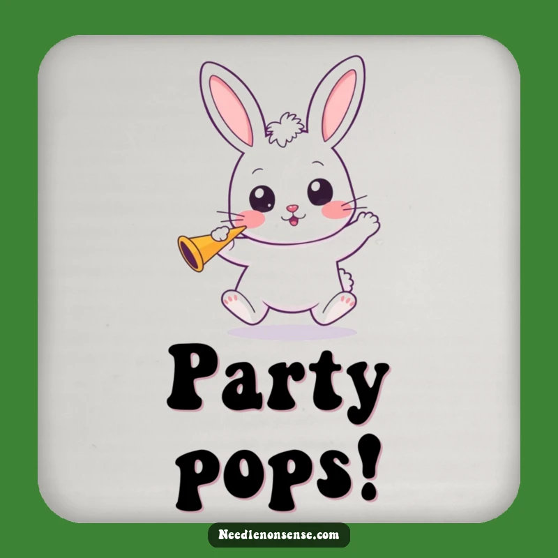 Funny Kawaii Bunny Drink Coaster: Protect Surfaces with Party Spirit and Fun