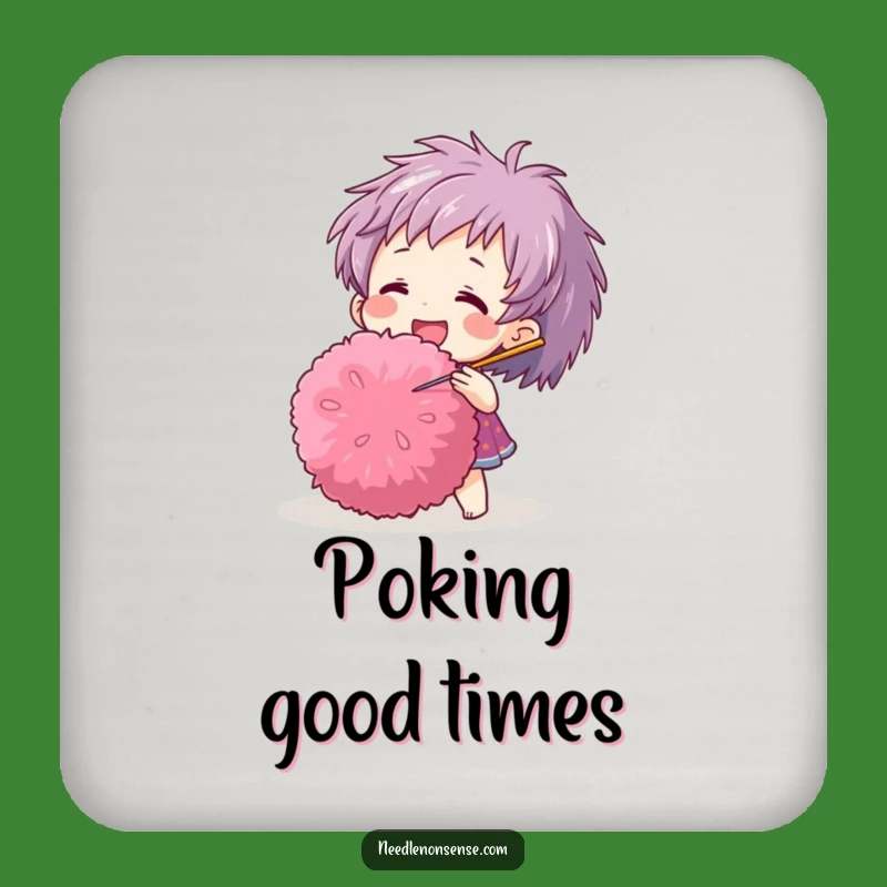 Funny Pom-Pom Needle Coaster: Protect Surfaces with Crafty Humor Gift