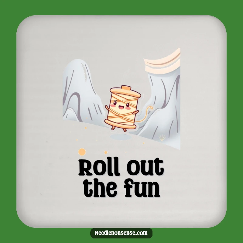 Funny Spool Zipping Drink Coaster: Protect Surfaces with Speed