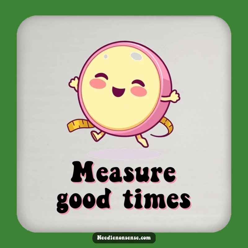 Funny Measuring Tape Yo-Yo Drink Coaster: Protect Surfaces Playfully