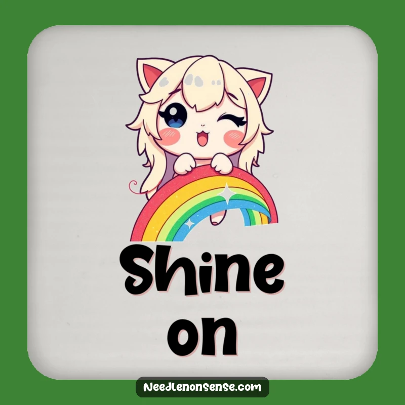 Funny Rainbow Stitching Coaster - Humorous Glowing Thread Accessory Gift