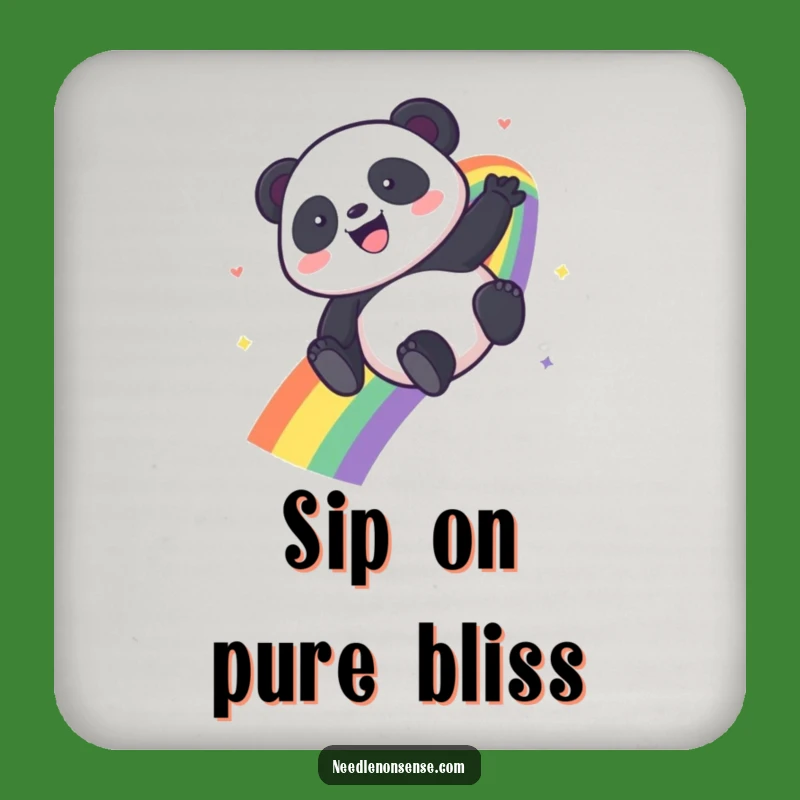 Funny Kawaii Panda Rainbow Coaster - Protect Surfaces with Funny Art
