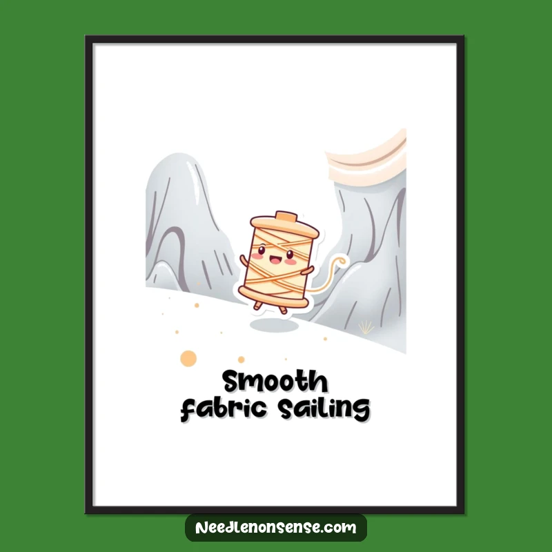 Funny Spool Zipping Poster: Dynamic Wall Art for Sewists
