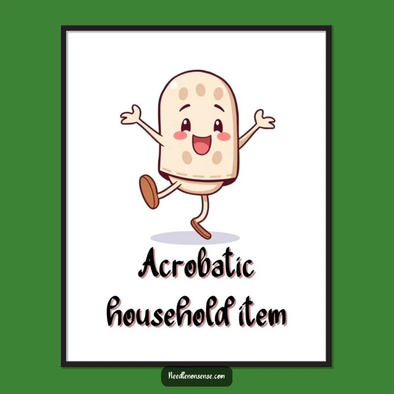 Funny Thimble Cartwheel Poster: Dynamic Art, Energetic Decor, Great Funny Gift