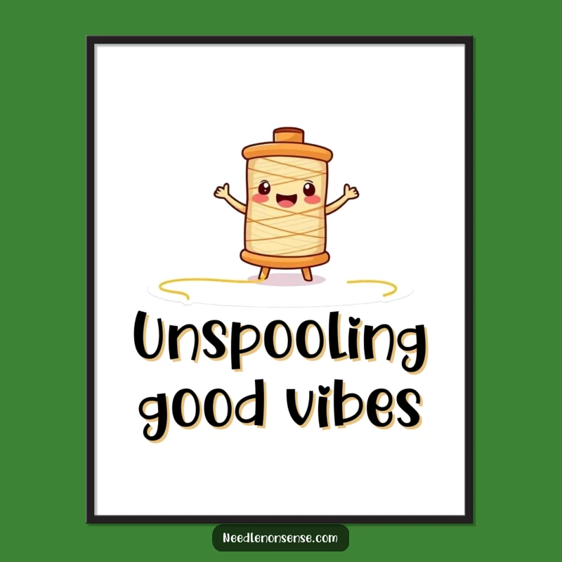 Funny Thread Spool Poster: Vibrant Wall Art for a Cheerful Home