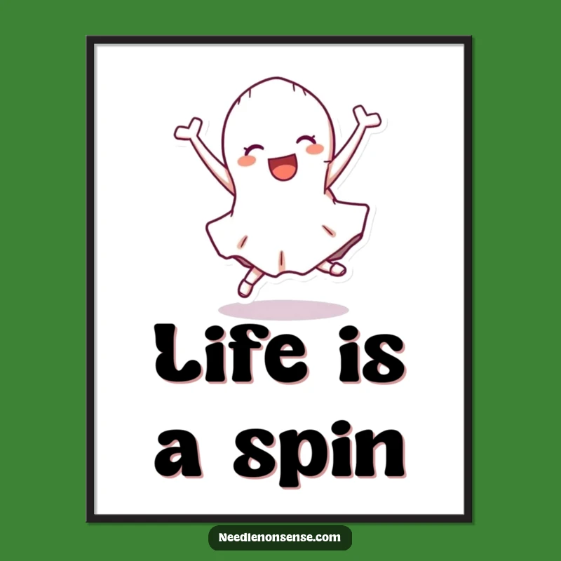 Funny Fabric Scrap Cartwheel Poster - Joyful Decor for Sewing Nooks