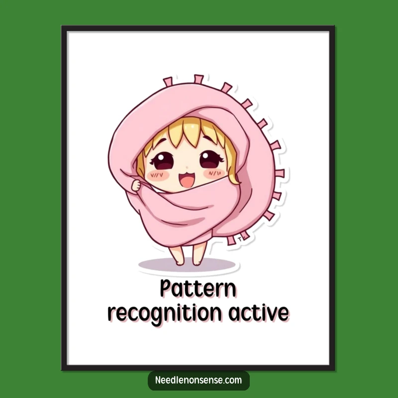 Funny Curious Fabric Swatch Poster - Textile Art, Unique Gift