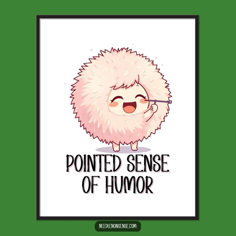 Funny Pom-Pom Poke Character Poster, a Whimsical and Hilarious Piece of Crafting Art Gift