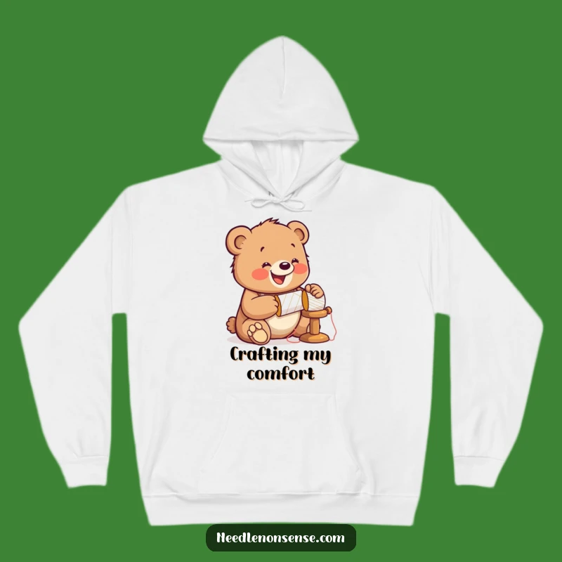 Funny Bear Sewing Hoodie: Cozy Cub Hammering Sweatshirt, Warm & Fun Funny Gift