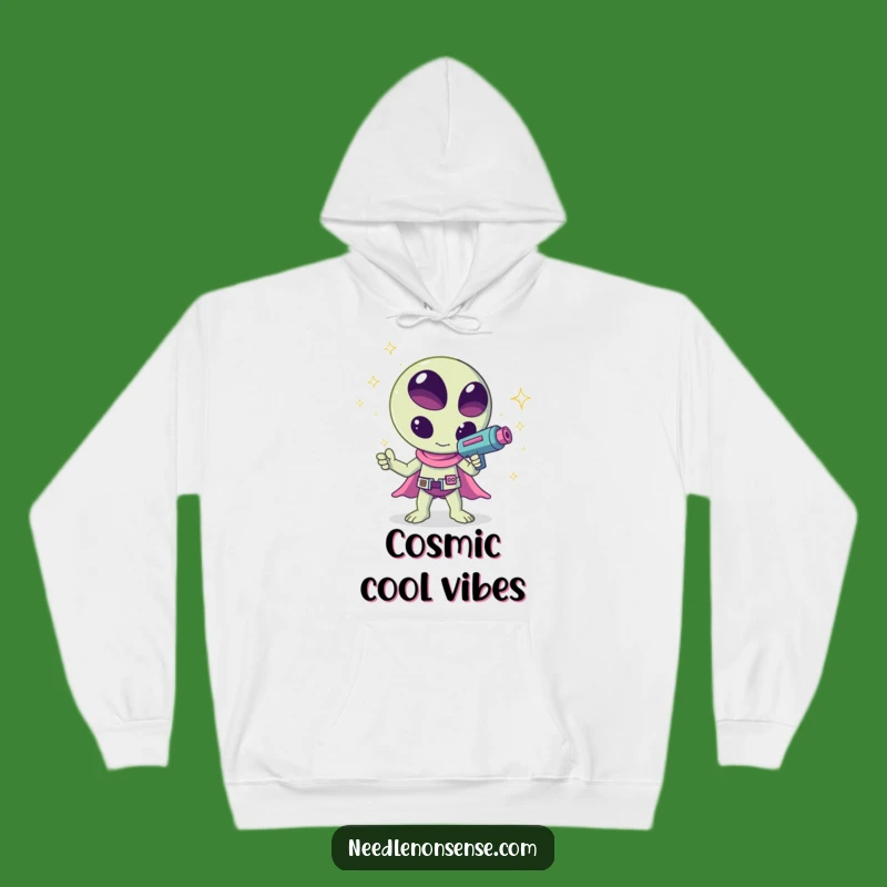 Funny Kawaii Alien Sparkle Hoodie - Cozy Galactic Comfort!
