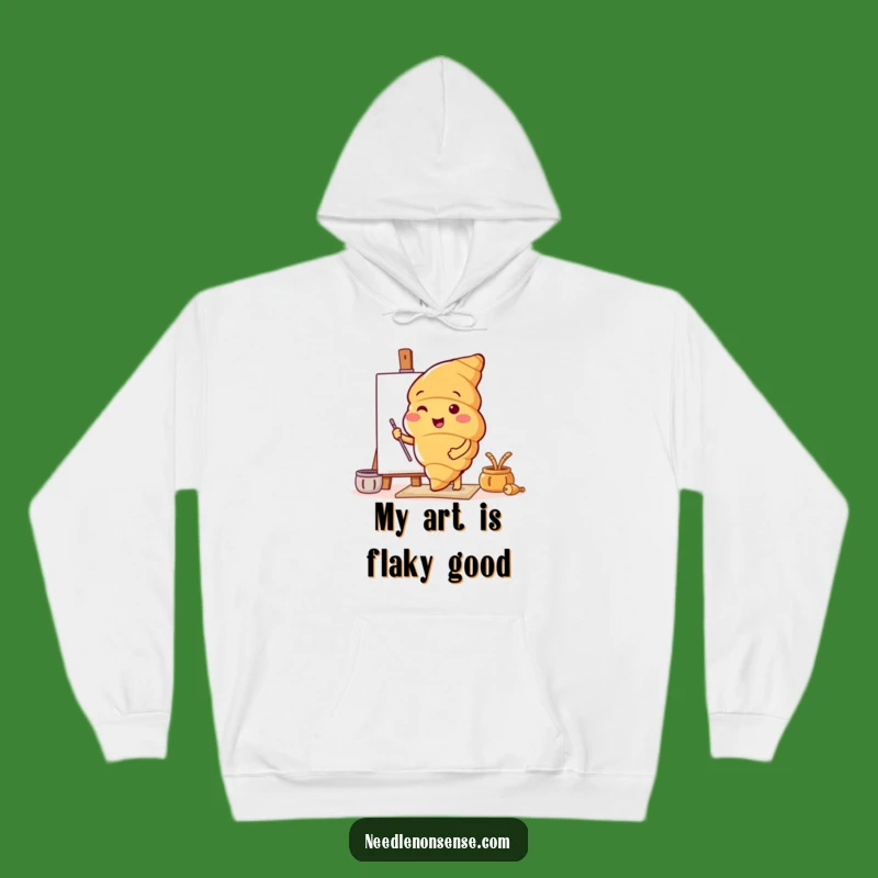 Cozy Funny Croissant Artist Hoodie - Stay Warm and Inspired
