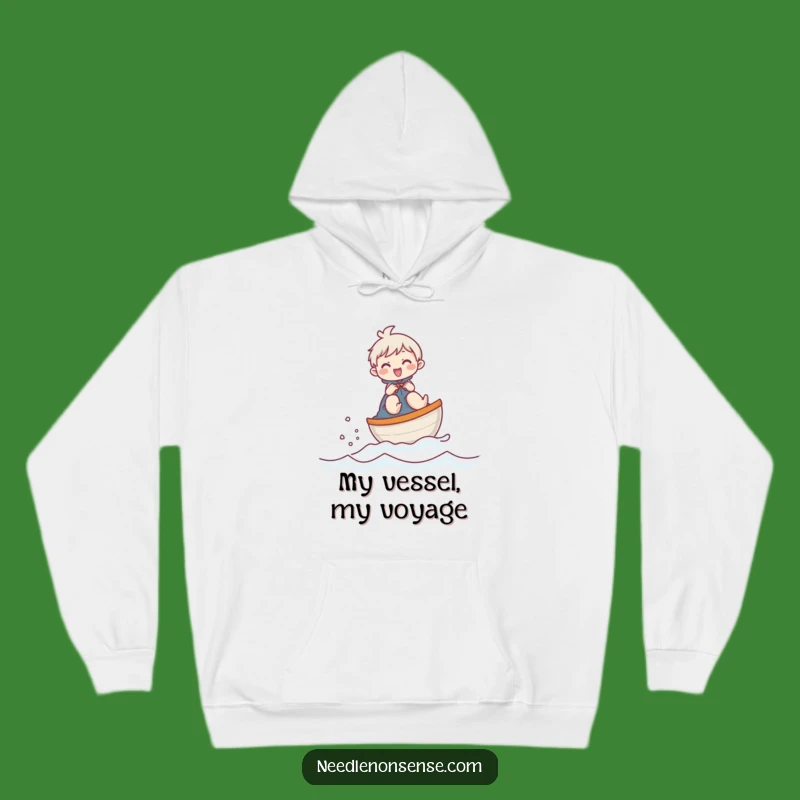 Cozy Funny Thimble Boat Character Hoodie, a Warm and Hilarious Sewing Gift Idea