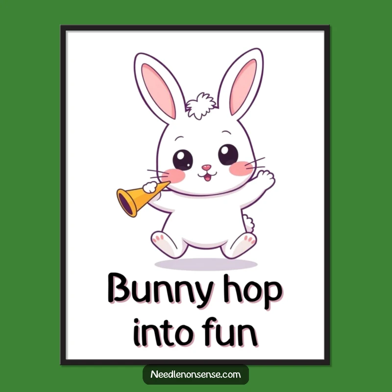 Funny Free Printable Wall Art: Kawaii Bunny Party Decor