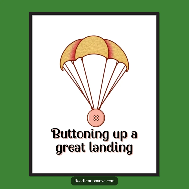 Button Parachute Wall Art: Free Printable Whimsical Humor Downloadable Decor