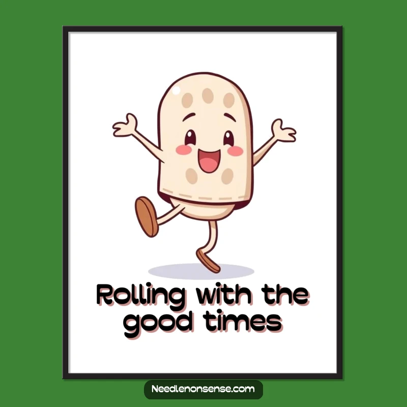 Free Printable Wall Art: Thimble Cartwheel, Humorous Downloadable Decor for Playful Spaces