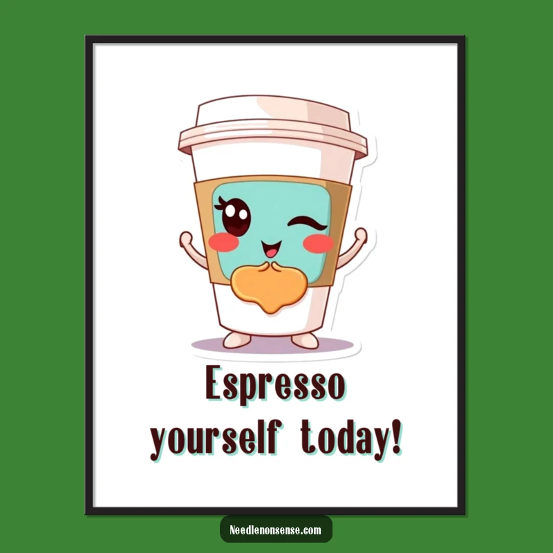 Funny Free Printable Wall Art: Coffee Cup Abstract Art, Stylish Downloadable Decor