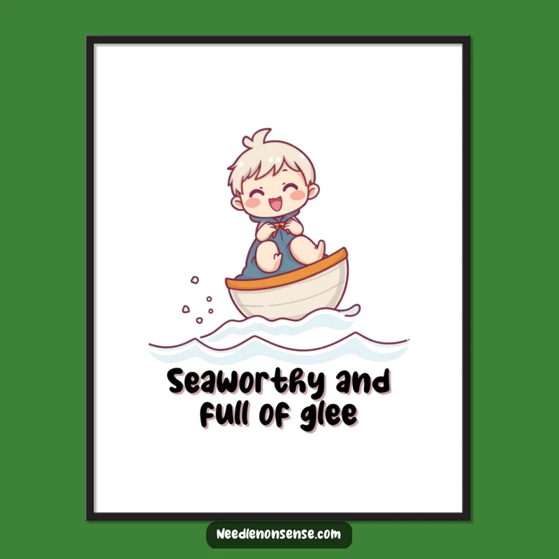 Funny Free Printable Wall Art: Giggling Thimble Sailor Character, Humorous Home Decor Download
