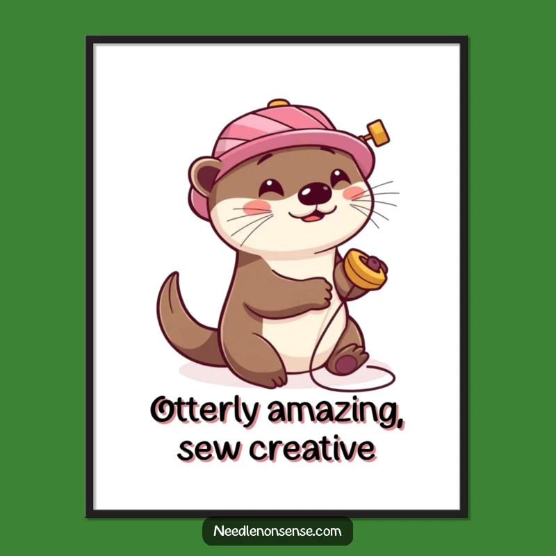 Free Printable Wall Art: Playful Otter Spin - Whimsical Decor Downloadable