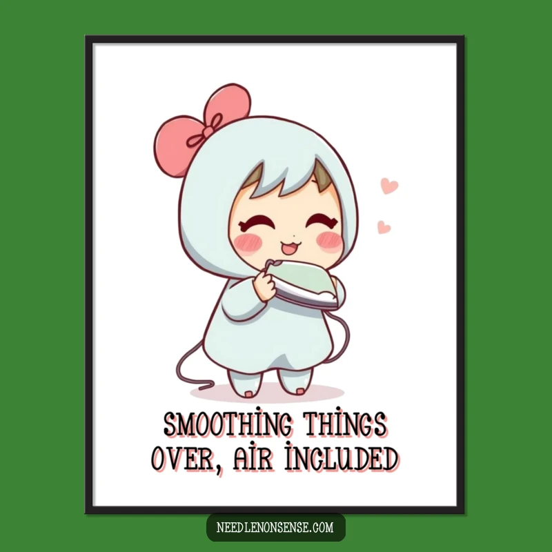 Free Printable Wall Art: The Air-Ironer, Humorous Downloadable Decor Piece