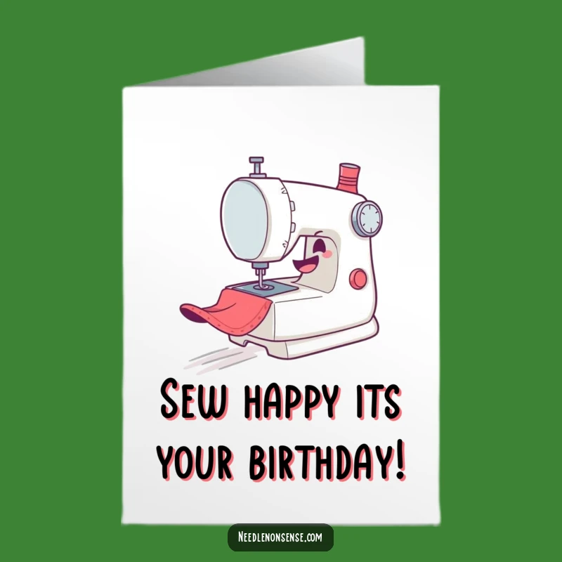 Free Printable Birthday Card: Mischievous Sewing Machine Zoom Downloadable