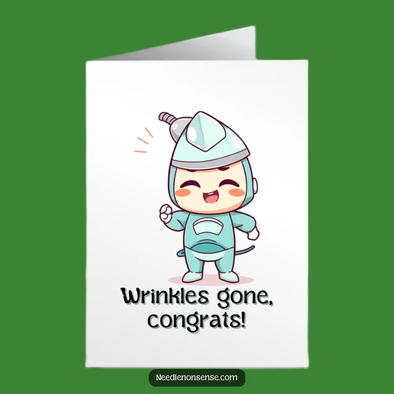 Free Printable Congrats Card: Iron Out Life's Wrinkles! Downloadable Success Gift.