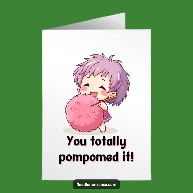 Free Printable Congrats Card: Pom-Pom Poke Funny Downloadable Gift