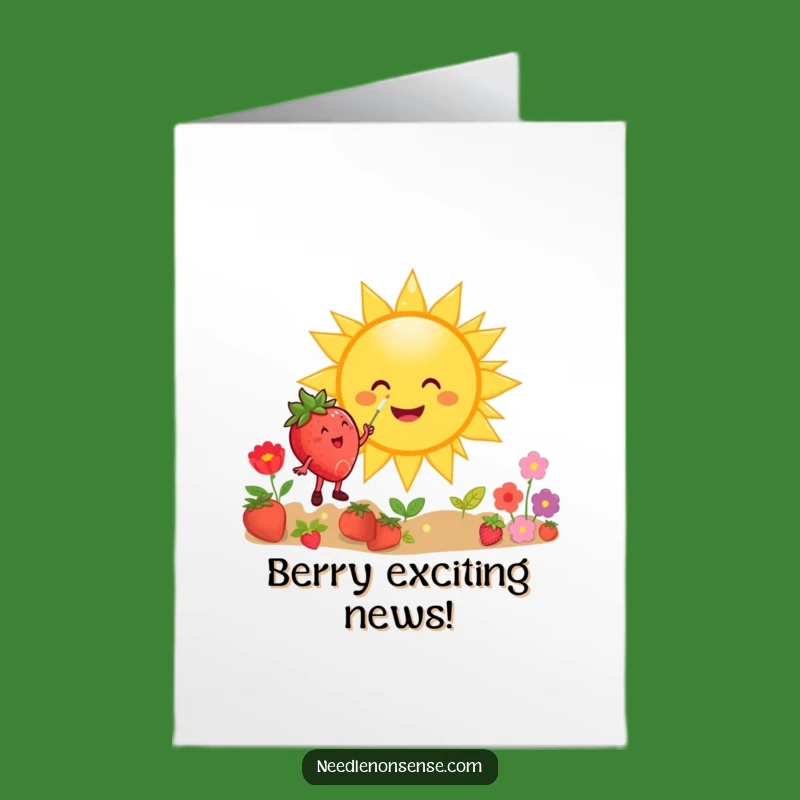Free Printable Congrats Card: Strawberry Paints Sunshine, Cheerful Downloadable Greeting