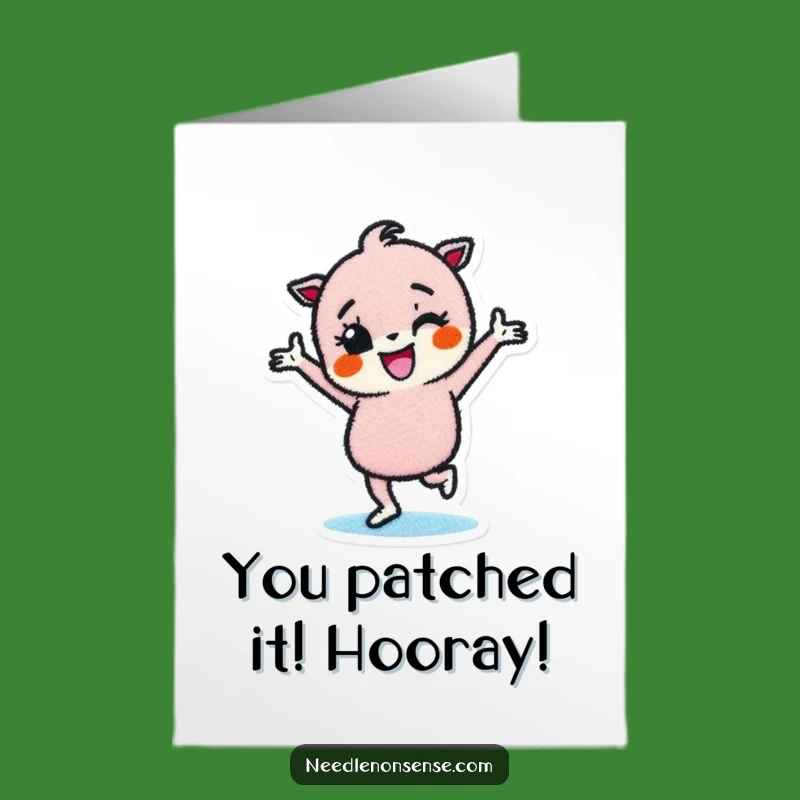 Free Printable Patch Congratulations Card: Happy Dancer Funny Downloadable!