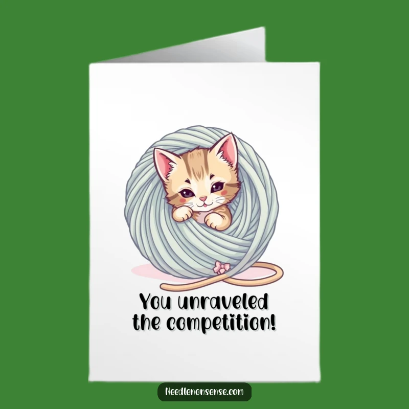 Kitten Yarn Congrats Card: Free Printable Tangle Humor Downloadable Gift